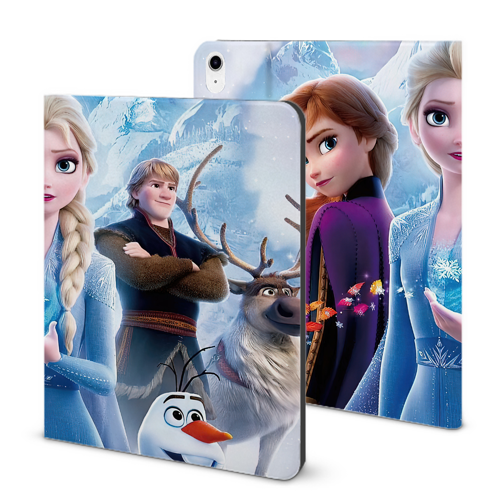 （画像用） アナと雪の女王 アンナ エルサ Frozen Anna Elsa IPad ケース ブック型 PUレザー TPU 耐衝撃 軽量 薄型 ペン収納なし 全面保護 IPad 各モデル対応